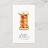 Vintage Orange Thread Spool Schneider aus Holz Visitenkarte (Vorderseite)