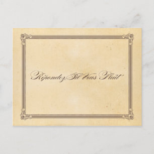 Vintage orange- und braune Hochzeits-RSVP-Postkart Einladungspostkarte