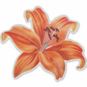 Vintage Orange- und Rote Lippe Blume Aufkleber (Vorderseite)