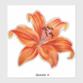 Vintage Orange- und Rote Lippe Blume Aufkleber (Blatt)
