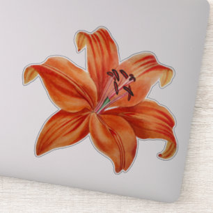 Vintage Orange- und Rote Lippe Blume Aufkleber
