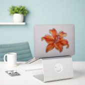 Vintage Orange- und Rote Lippe Blume Aufkleber (Laptop auf Schreibtisch)