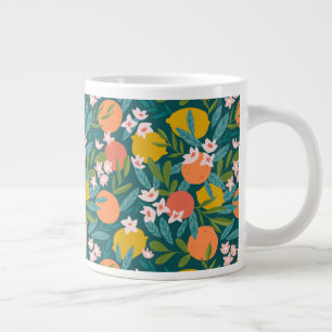 Vintage Orange- und Zitronenblütenmuster Jumbo-Tasse