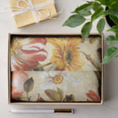 Vintage orange weiße rote Vogelmit blumenlibelle Seidenpapier (Geschenk)