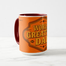 Vintage Orange World's Greatest Dad Tasse | Anpass