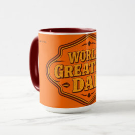 Vintage Orange World's Greatest Dad Tasse | Anpass
