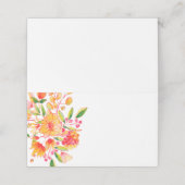 Vintage Orangefarbene Blume Blank Platzkarte (Außenseite Aufgefaltet)