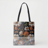 Vintage Orangefarbene, elegante Blume Tasche (Vorderseite)