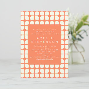 Vintage orangefarbene geometrische stilvolle Braus Einladung