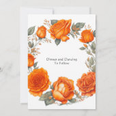 Vintage Orangefarbene Hochzeiten Einladung (Rückseite)