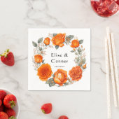 Vintage Orangefarbene Hochzeiten Serviette (Beispiel)