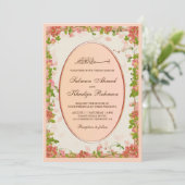 Vintage Orangefarbene islamische Hochzeit Einladung (Stehend Vorderseite)