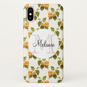 Vintage-Orangen-Aprikosen-Aquarellmuster-Monogramm Case-Mate iPhone Hülle
