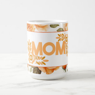 Vintage-Orangen-Blumen-MOM-Rahmen Kaffeetasse