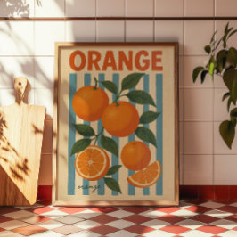 Vintage Orangen Botanische Wandkunst | Zitrus Küch Poster