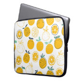 Vintage Orangen Früchte Nahtlose Illustration Laptopschutzhülle (Vorderseite Links)