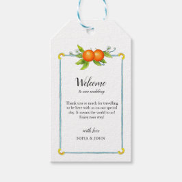 Vintage Orangen für Wasserfarben Hochzeitstag Begr Geschenkanhänger