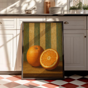 Vintage Orangen-Stillleben-Wandkunst Zitrus-Druc Poster