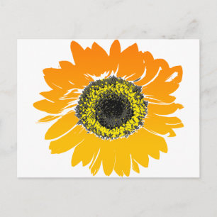 Vintage Orangen- und Gelbblüte Postkarte