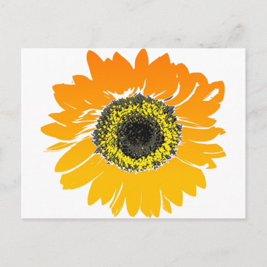 Vintage Orangen- und Gelbblüte Postkarte (Vorderseite)