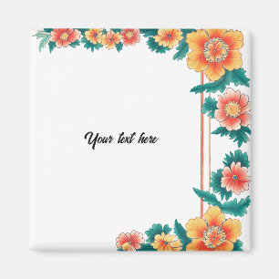 Vintage Orangenblusenrahmen, individuell einstellb Magnet