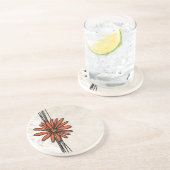 Vintage Orangendämmerung Sandstein Untersetzer (Seite)