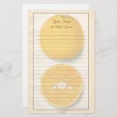 Vintage Orangengeschosse Briefpapier (Vorne/Hinten)