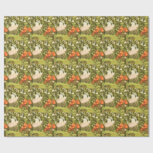 Vintage Orangenhain Geschenkpapier (Flach)