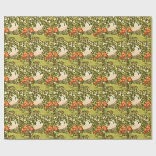 Vintage Orangenhain Geschenkpapier (Flach)