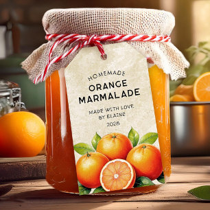 Vintage Orangenmarmelade, hausgemachte Rezeptur Geschenkanhänger