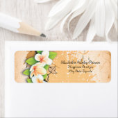 Vintage Orangenplumeria, Efeu-Hochzeitslabel (Insitu)