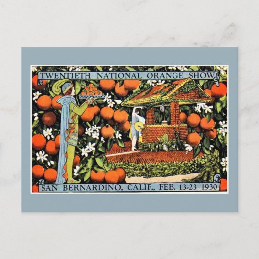 Vintage Orangenshow Expo San Bernardino Postkarte (Vorderseite)