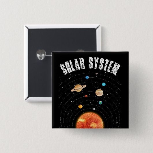 Vintage Orbits der Planeten Astronomie Lover Button (Vorne & Hinten)