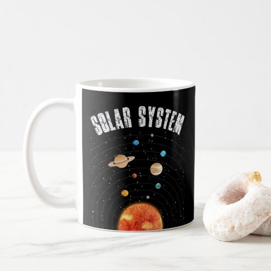 Vintage Orbits der Planeten Astronomie Lover Kaffeetasse (Mit Donut)