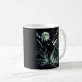 Vintage Orca Mitternachtsmond 90er Mörderwal Kaffeetasse (VorderseiteRechts)