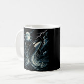 Vintage Orca Mitternachtsmond 90er Mörderwal Kaffeetasse (Vorderseite Links)