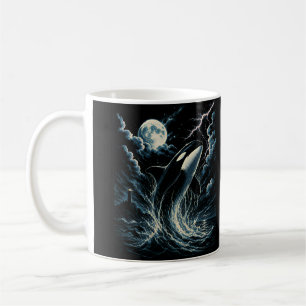 Vintage Orca Mitternachtsmond 90er Mörderwal Kaffeetasse