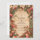 Vintage Orchard Botanical Wedding Einladung (Vorderseite)