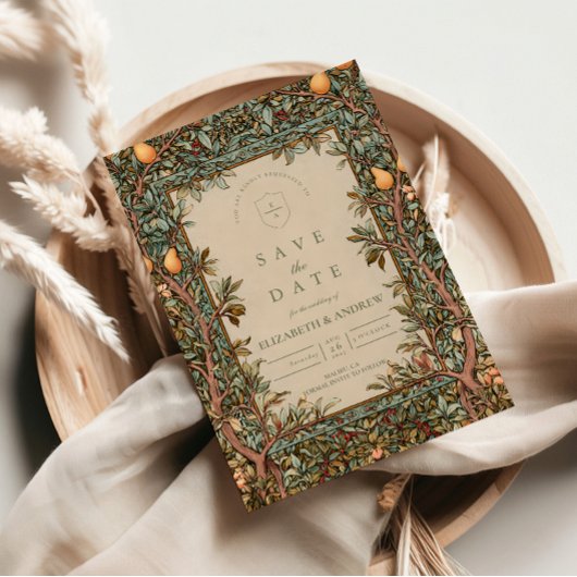 Vintage Orchard Botanical Wedding Save The Date