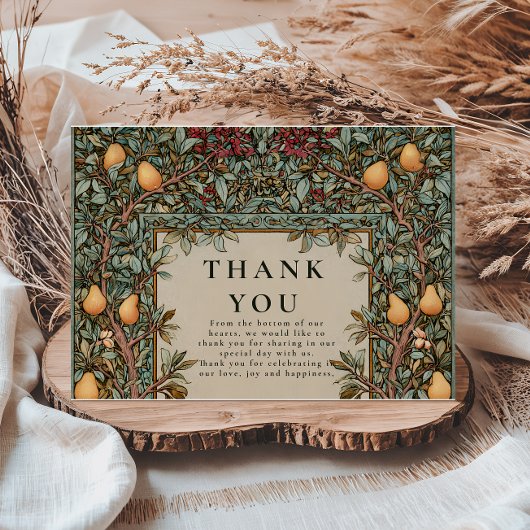 Vintage Orchard-Hochzeit Dankeskarte