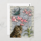 Vintage Orchid Collage Postkarte (Vorne/Hinten)