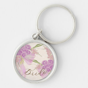 Vintage-Orchidee-Ombre-Bogen und Brautstrauß Schlüsselanhänger