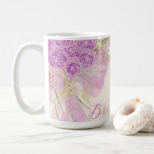 Vintage-Orchidee-Ombre-Schleife und -Brautstrauß Kaffeetasse