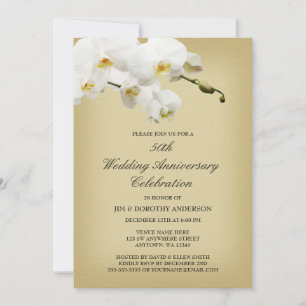 Vintage Orchidee zum 50. Hochzeitstag Einladung