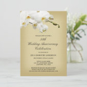 Vintage Orchidee zum 50. Hochzeitstag Einladung (Stehend Vorderseite)