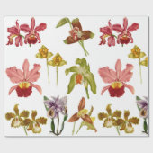 Vintage Orchideen Blume Botanischer Garten Kunst Geschenkpapier (Flach)