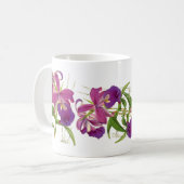 Vintage Orchideen-Blumen-Tasse Kaffeetasse (Vorderseite Links)