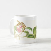 Vintage Orchideen-Blumen-Tasse Kaffeetasse (Vorderseite Links)