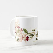Vintage Orchideen-Blumen-Tasse Kaffeetasse (Vorderseite Links)