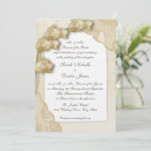 Vintage Orchideen und Hochzeit Einladung (Stehend Vorderseite)